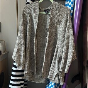 Distressed Boho Chenille Olive Green Cardigan